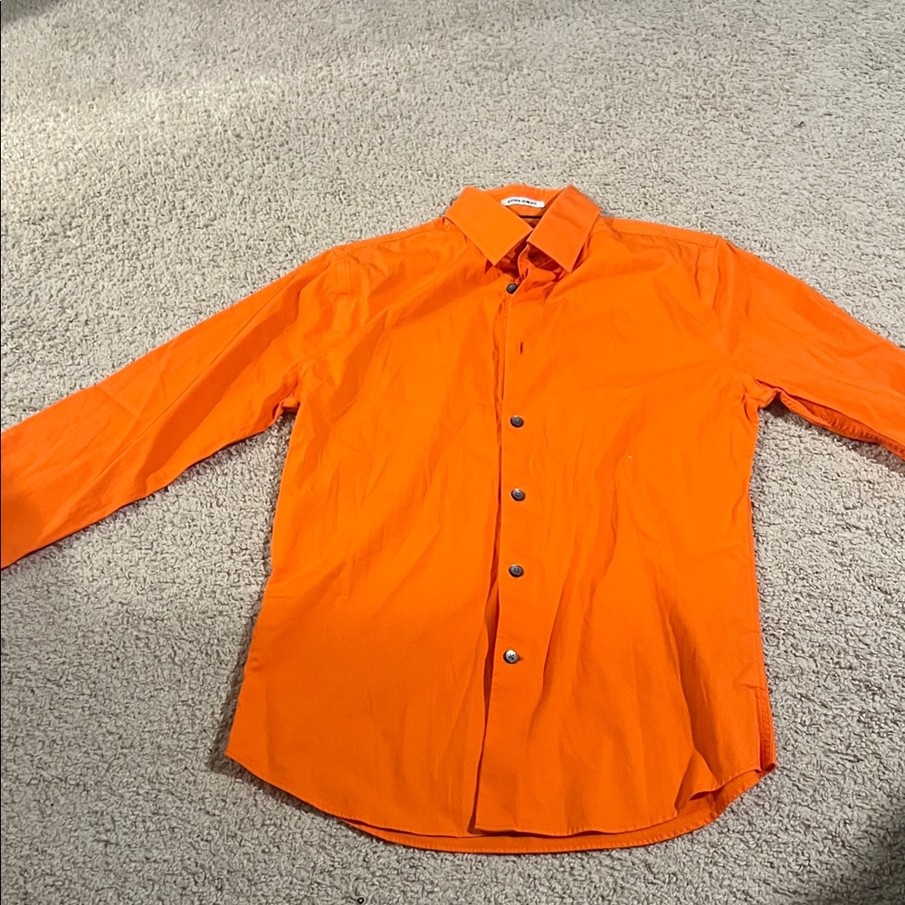 Men’s Express 1MX Extra Slim Fit Orange preppy officecore clean fit Size Small